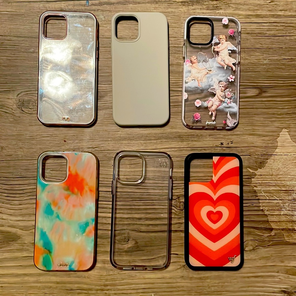 6 iPhone 12/12 Pro cases. Various brands all good to moderate condition.